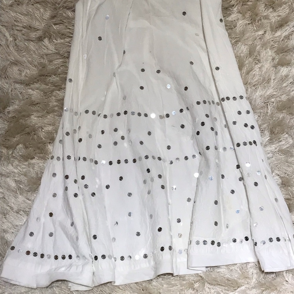 Lightweight white and silver maxi skirt